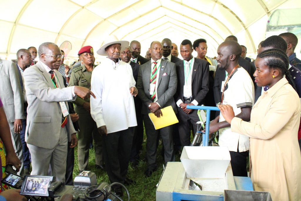  - President visit to the Agricultural Engineering section during the Makerere University Agricultural Day and Exhibition