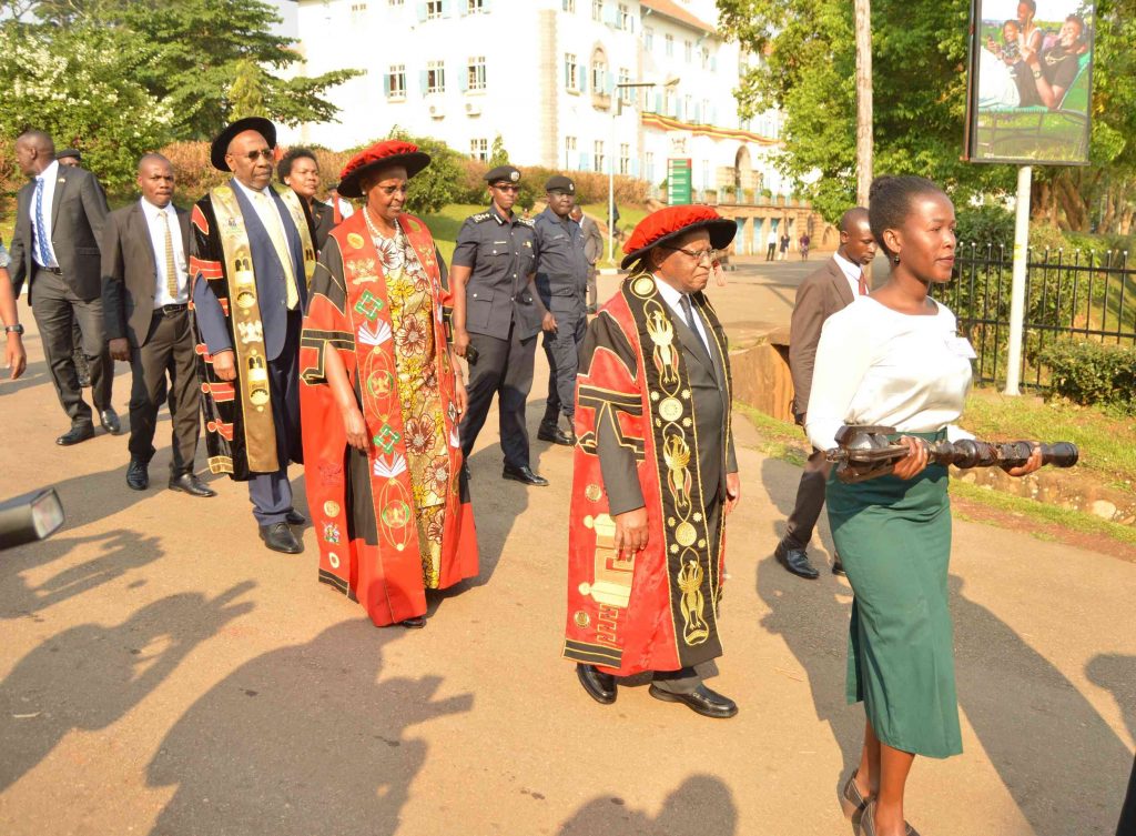  - The Academic procession joined by Prof. Ezra Suruma, Mrs. Janet Museveni and Dr. Ruhakana Rugunda