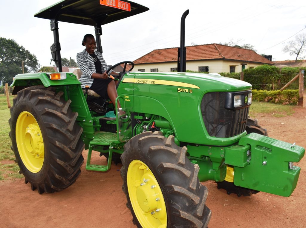  - Ag. Director MUARIK Dr. Alice Turinawe test-driving the newly acquired tractor